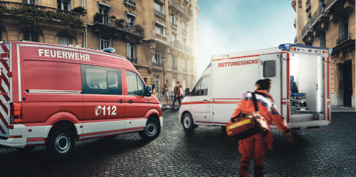 Feuerwehr und Krankenwagen